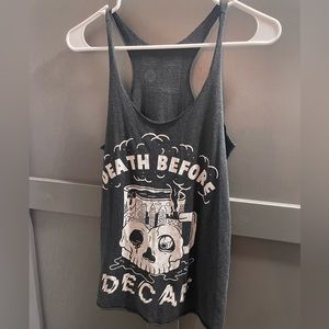 Death before decaf workout tank
